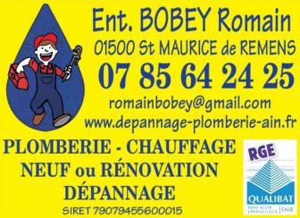 BOBEY ROMAIN - PLOMBIER, Plombier dans l'Ain